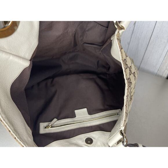 Gucci GG Canvas & Leather Charlotte Medium Shoulder Bag Monogram Hobo - Picture 4 of 16